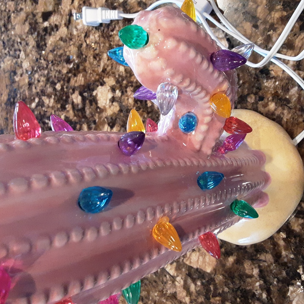 Pink Cactus Lamp with Multicolor Lights - Picture 4 of 6